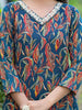 Graceful Teal Bliss: Embroidered Rayon Kurta,Pant & Dupatta Set